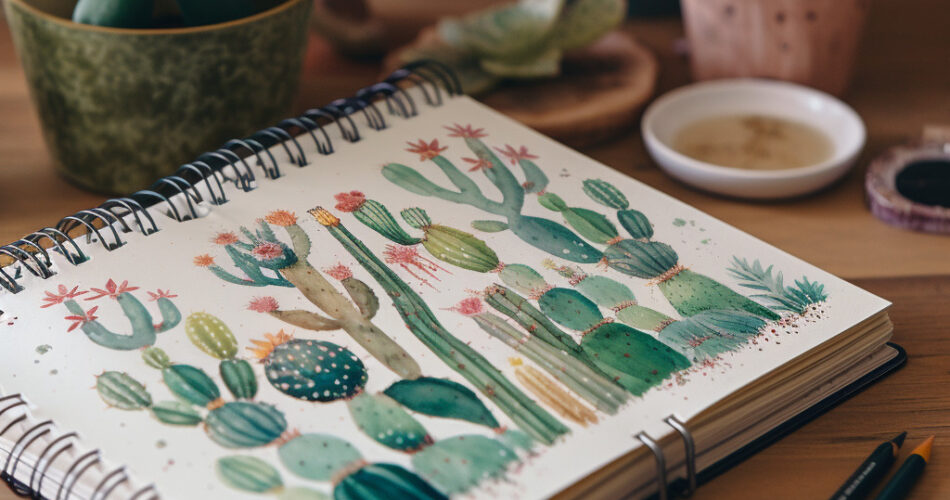 Beautiful Cactus-Themed Calendar or Planner