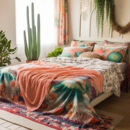 Desert Dreams- DIY Cactus Beddings and Curtains for a Cozy Oasis