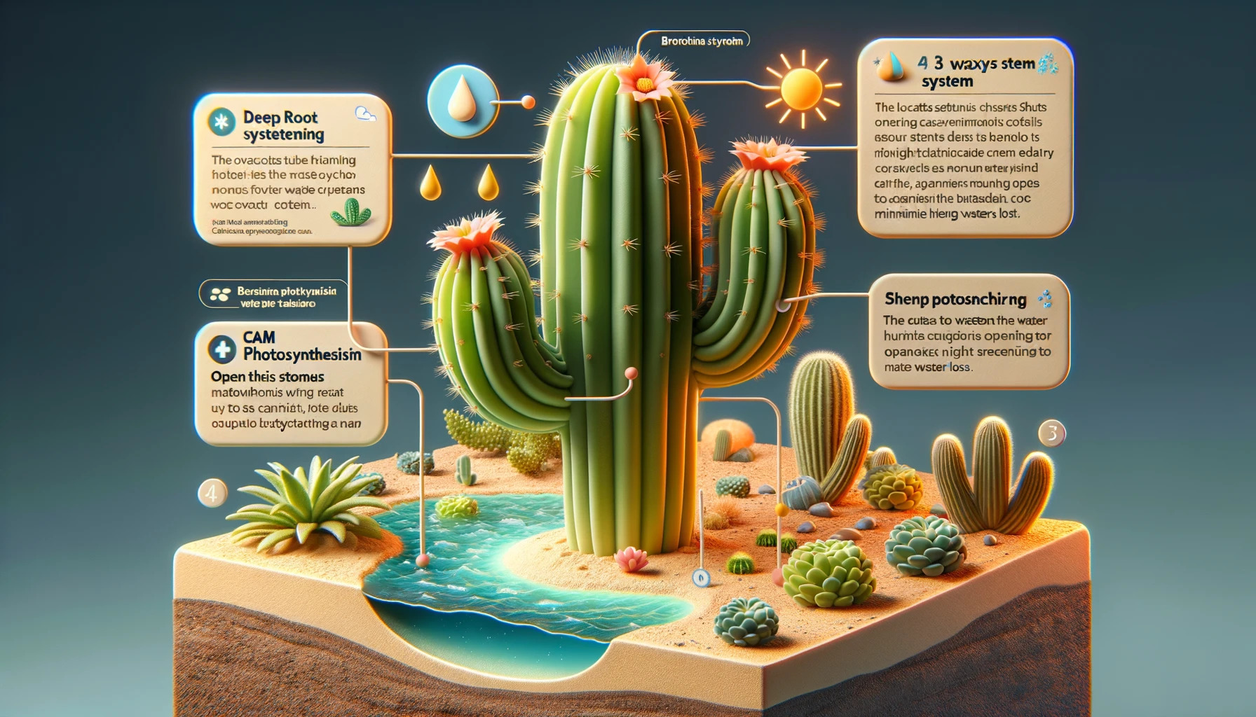 Water Conservation Miniature Barrel Cactus